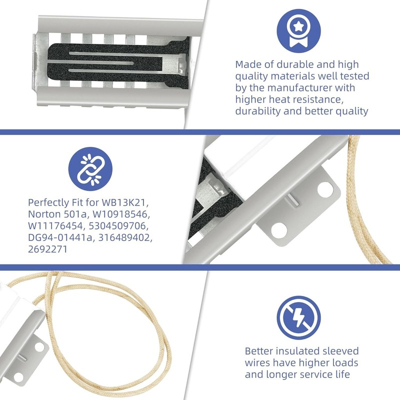 WB13K21 Flat Igniter Replacement For GE Oven Range NEW gallery