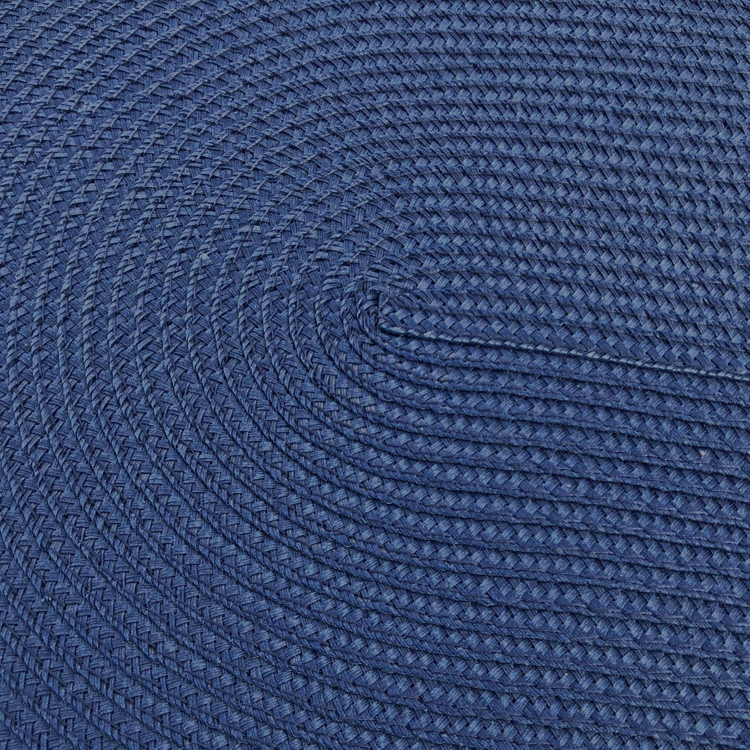 Oval Braided Woven Polypropylene Plastic Placemats (Navy), Set of 4 gallery