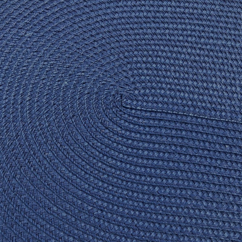 Oval Braided Woven Polypropylene Plastic Placemats (Navy), Set of 4 gallery