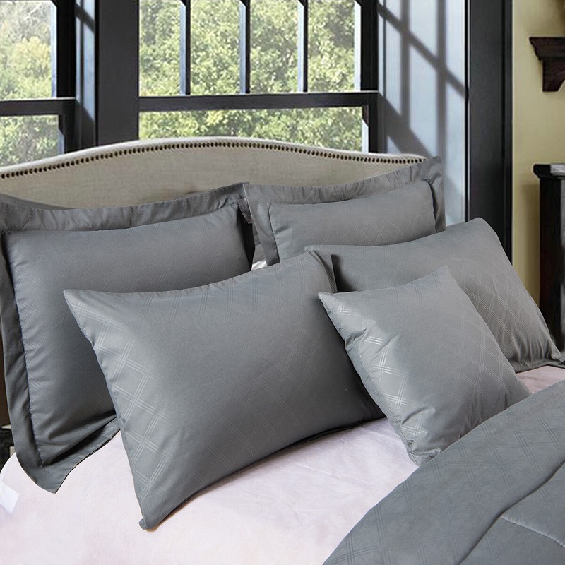 Bed In A Bag Plaid Embossed Comforter Set Sheet Bed Skirt Sham 10Piece Comforter gallery