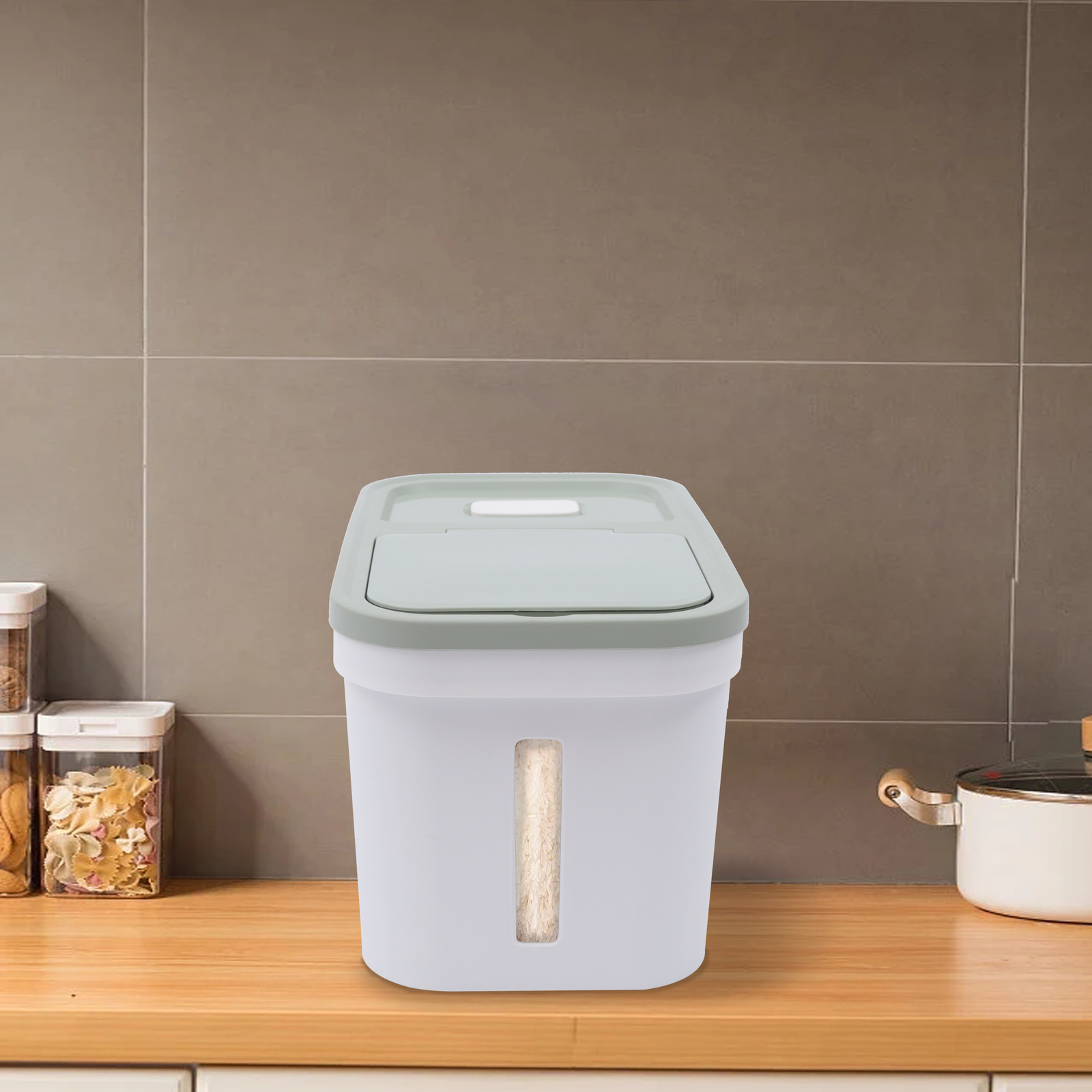 10kg Large Rice Storage Container Food Flour Airtight Box Rice Dispenser W/Cup gallery