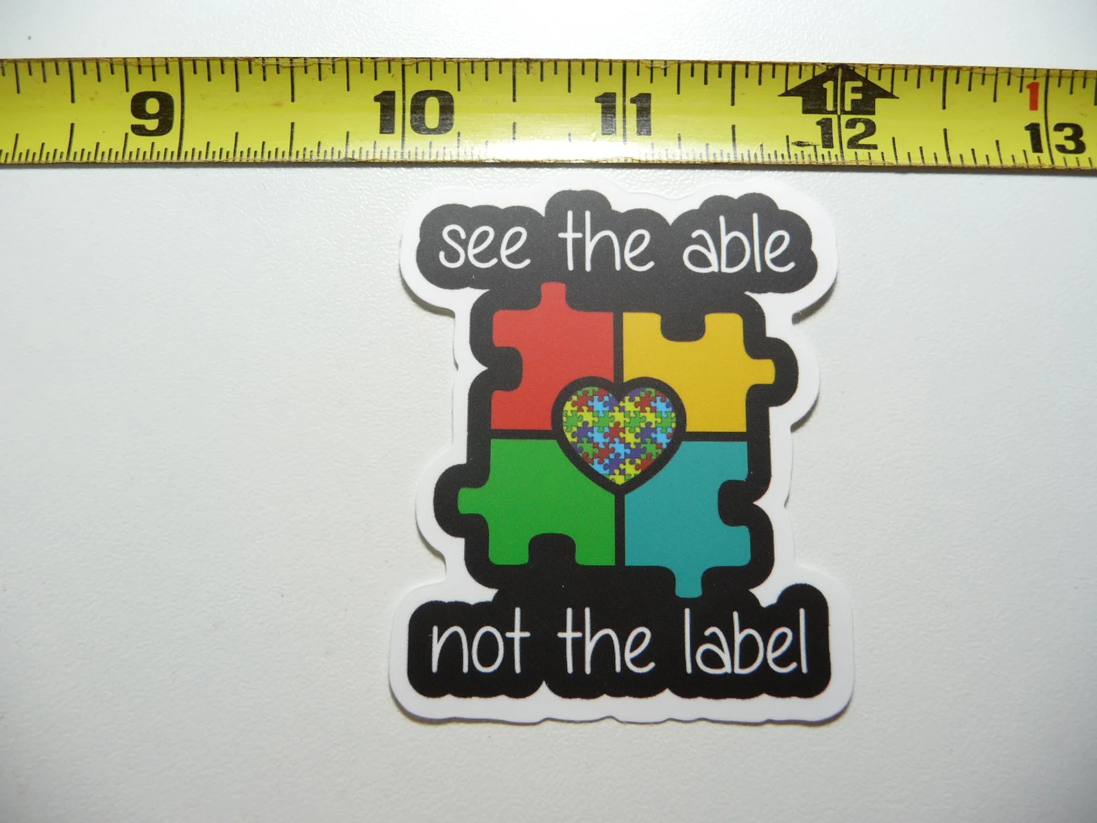 AUTISM SUPPORT SMALL STICKER DECAL SEE THE ABLE NOT THE LABEL AWARENESS gallery