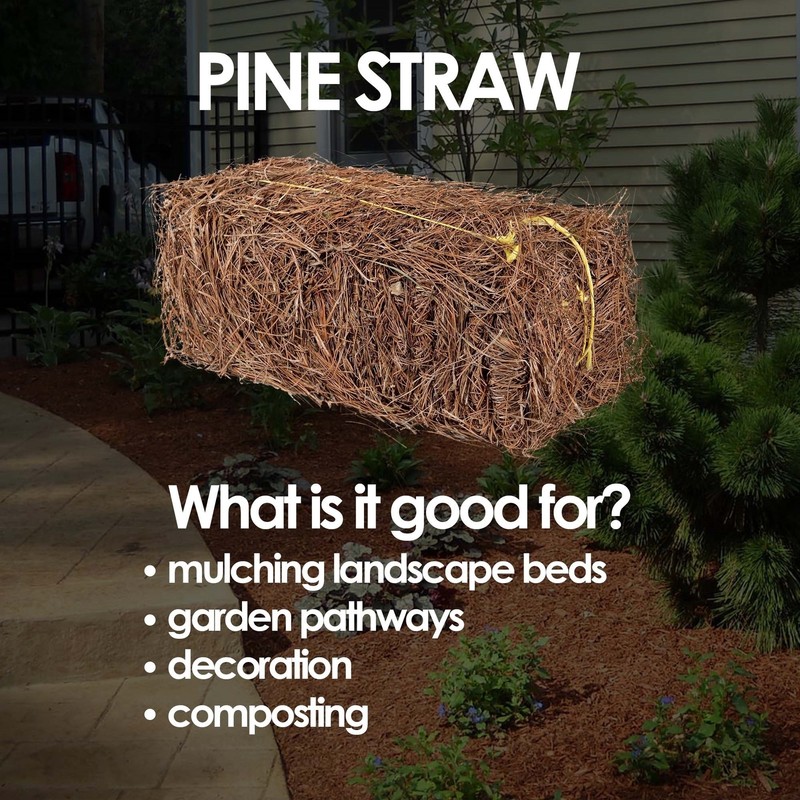 Garden Elements Long Leaf Pine Straw Bale For Mulch, Soil Amendment, 12.5 Pounds gallery
