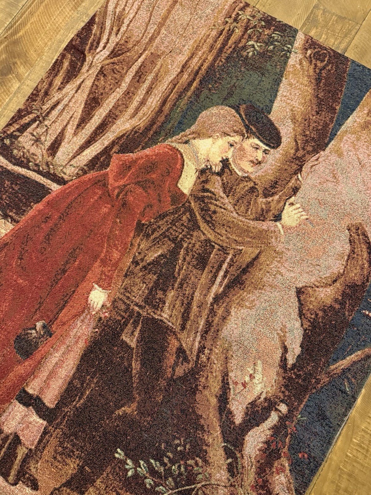 Victorian Trading Company Renaissance Lovers Carving Initials Hanging Tapestry gallery