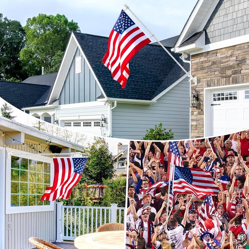 7-foot-1-inch rotating flagpole set, compatible with 3x5 and 4x6 flag sizes gallery