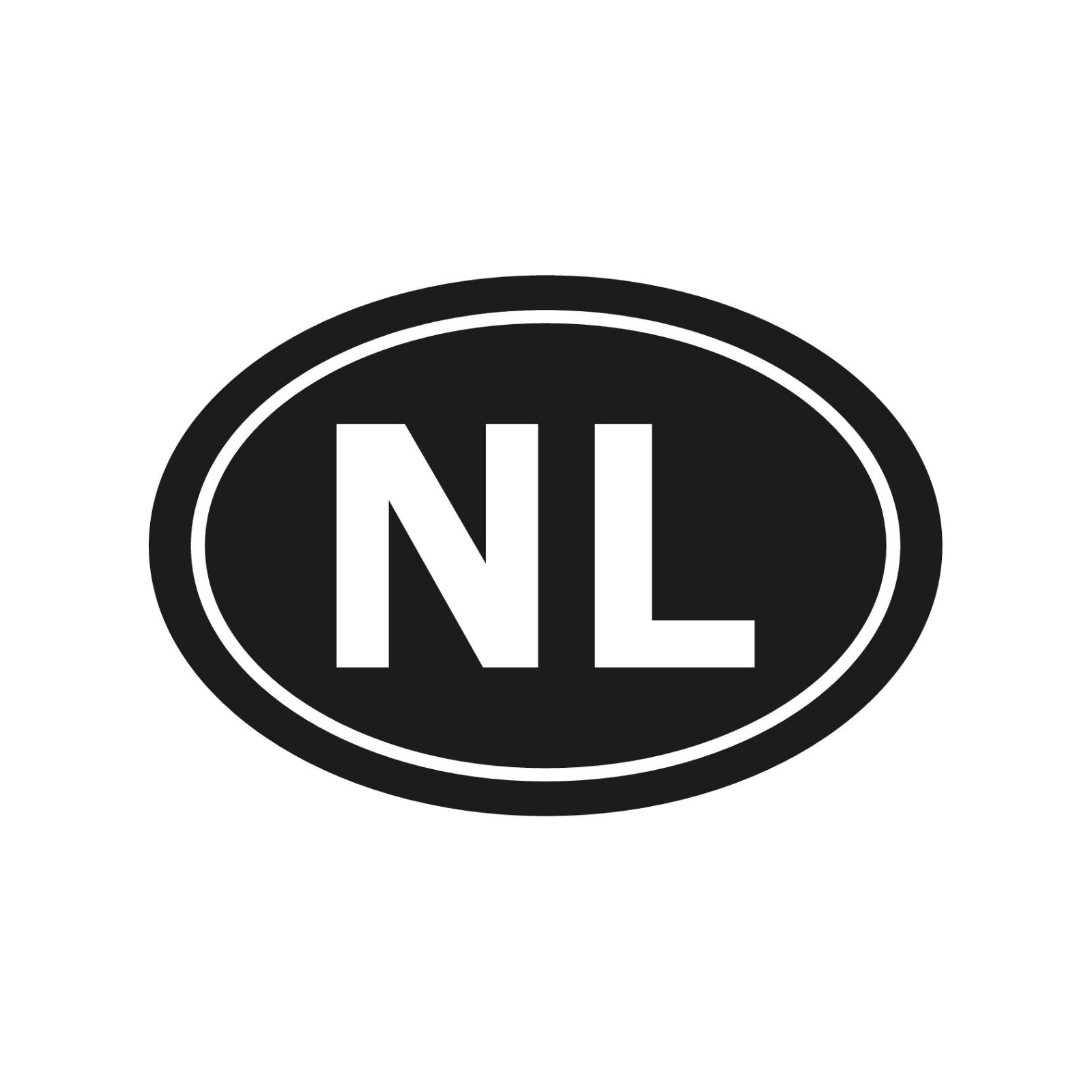 Netherlands country initials Vinyl Decal Window Oval NL Laptop Sticker gallery
