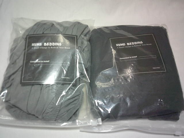 LOT 2 TWIN SIZE BOX SPRING COVERS GRAY & CHARCOAL GREY 4 WAY STRETCH gallery