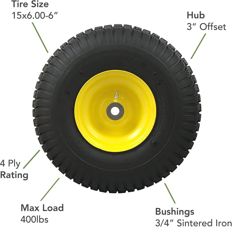 15x6.00-6 Pneumatic OEM Like Replacement Front Tire and Wheel Assembly NEW gallery