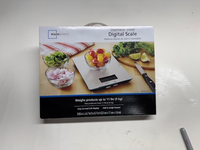 Mainstays Digital Scale, Food Scale, Stainless Steel Platform, LCD 11 Lbs,5kg gallery