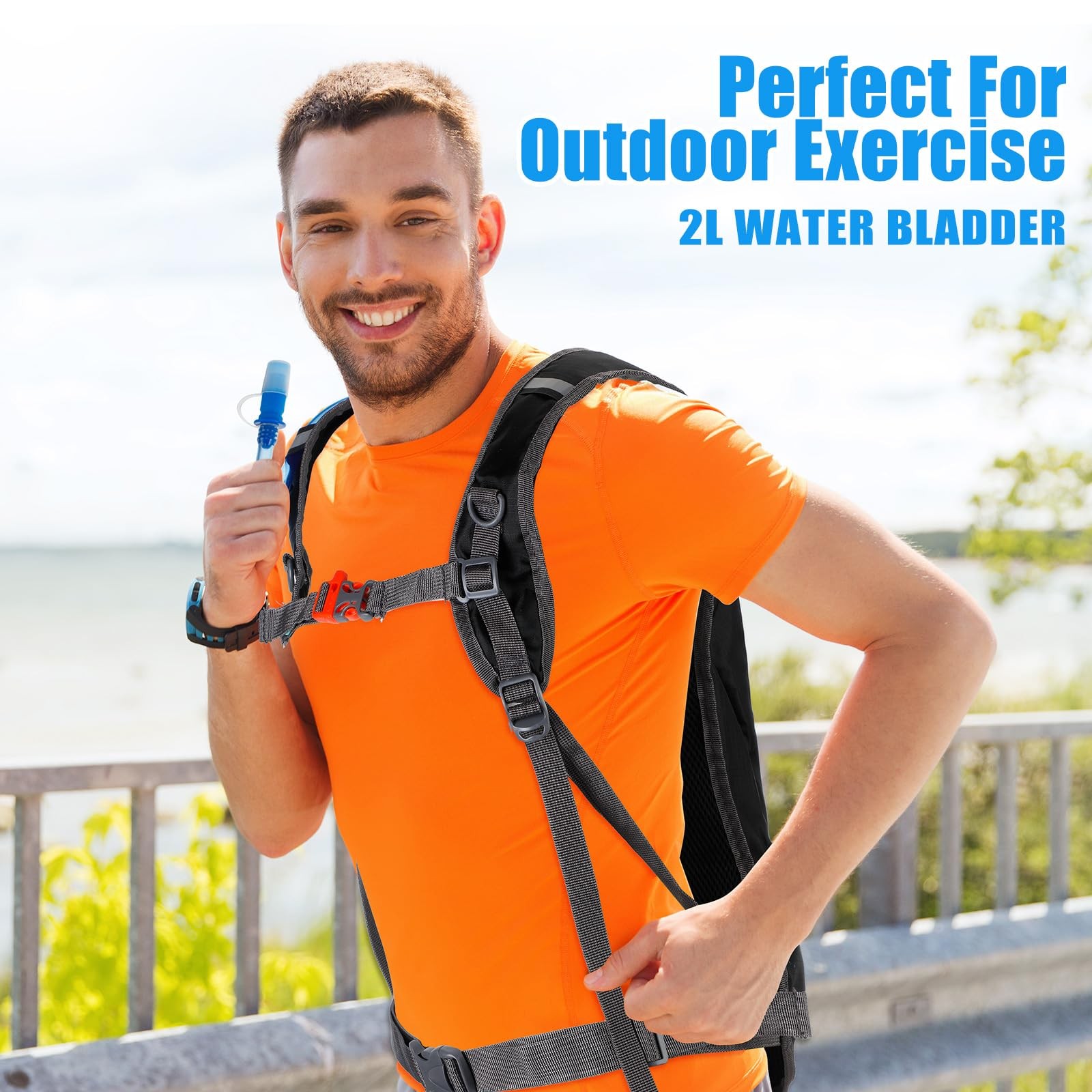 2 Pack Hydration Backpack Pack with 2 Pcs 2L Hydration Bladder Hiking Backpac... 3