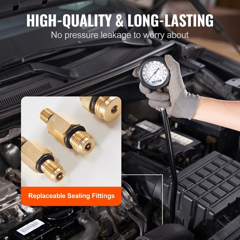 9Pcs Universal Compression Tester 0-300psi 25in Hose High Precision gallery
