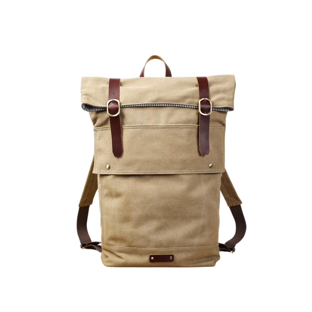Handmade Minimalist Canvas Leather Backpack 4