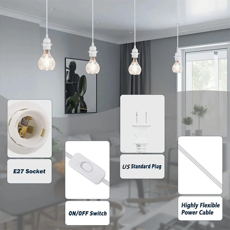 16FT Pendant Light Cord Plug-in E26/E27 Socket Hanging Light Fixture Lamp Kit gallery