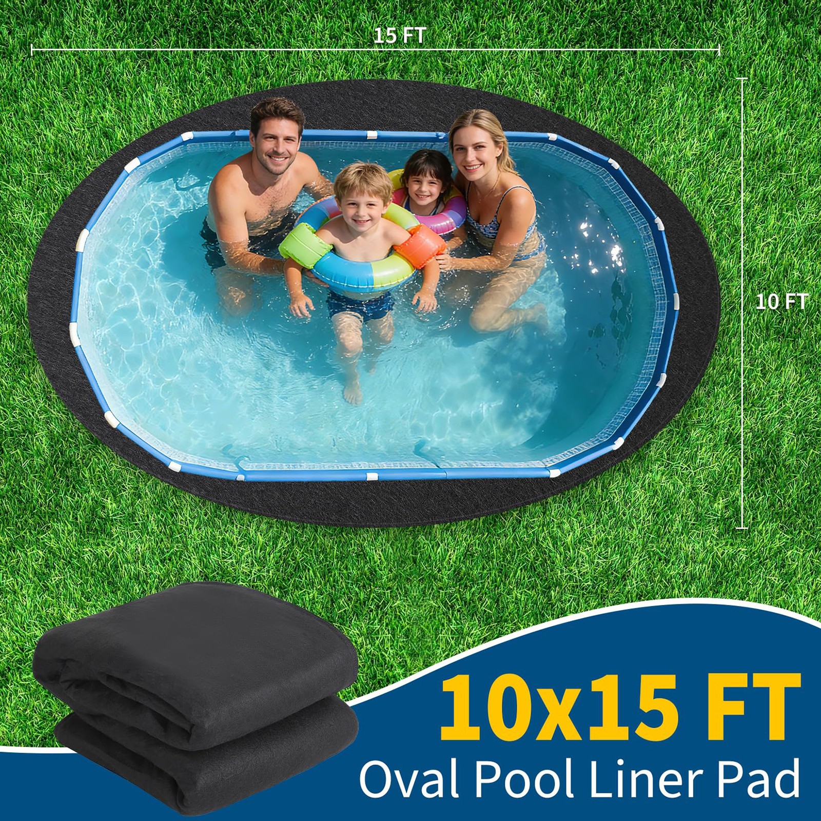 Oval Heavy Duty Pool Liner Pad For Above Ground Swimming Pools Protect gallery
