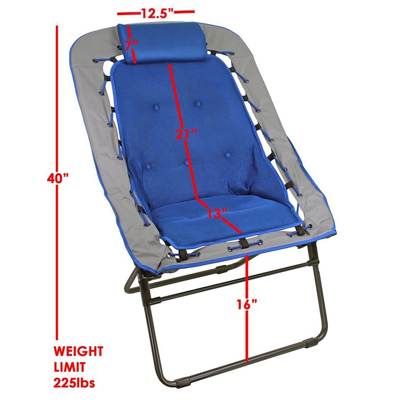 Zenithen Foldable Rectangular Air Mesh Outdoor Bungee Chair, Blue/Gra Pack of 1 gallery