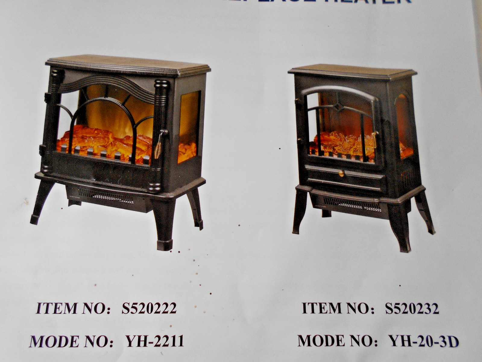 MANUAL FOR R.W.FLAME ELECTRIC 20" FREESTANDING FIREPLACE HEATER,1000W/1500W gallery