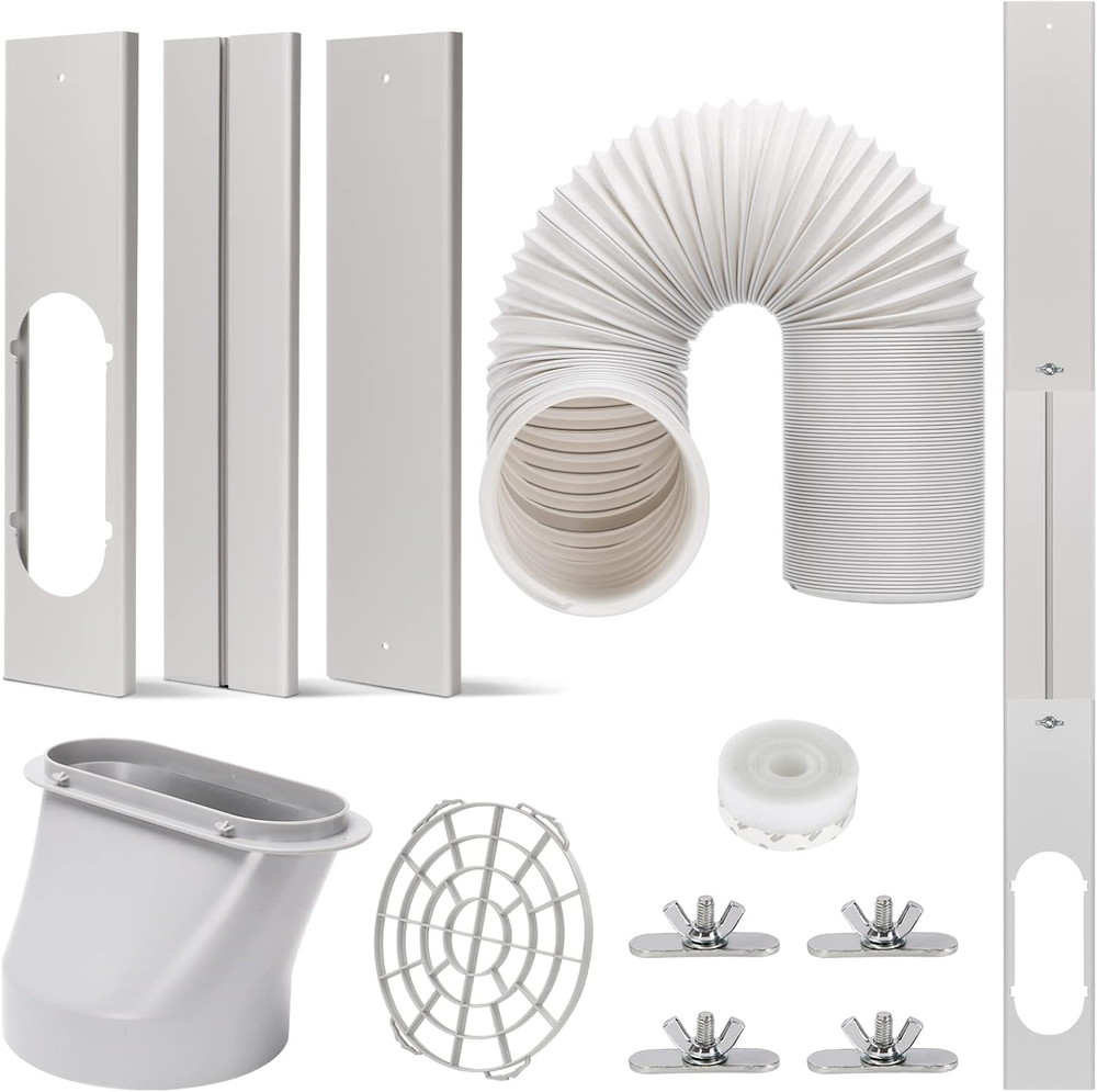 Portable AC Window Vent Kit with 5.9” Exhaust Hose Window Seal Kit for Portable