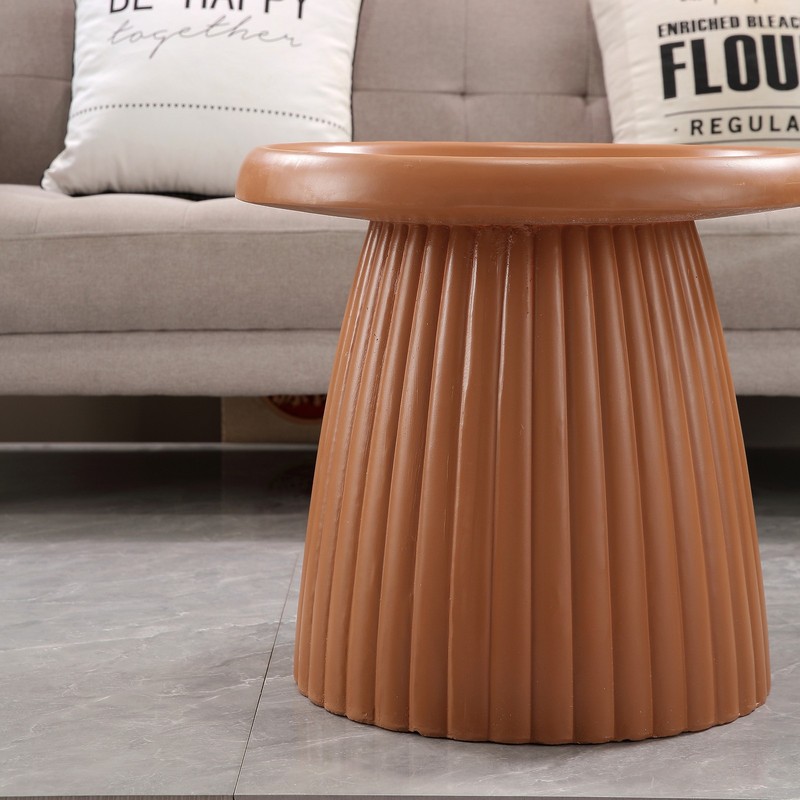 Magnesium Oxide Accent Table 19.69" Round Light Coffee Outdoor gallery