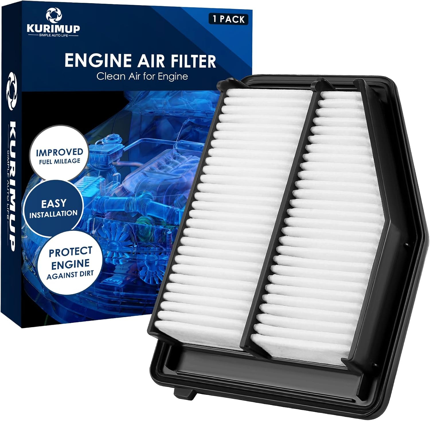 CA11113 Replacement Engine Air Filter, Efficient Filtration Offers 99% Air Purif gallery