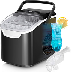 Countertop Ice Maker Machine, 8 Ice Cubes in 6 Mins, 26Lb/Day Ice with 2 Sizes-