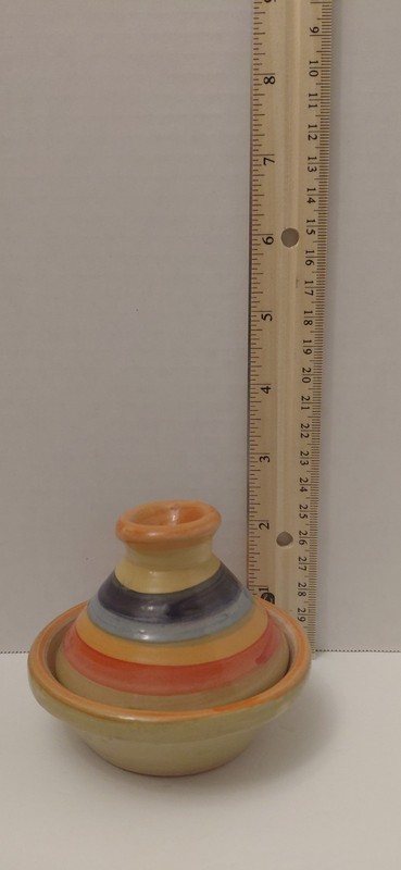 Moroccan Mini Tagine Spice Holder Multi Color Painted Ceramic 3” gallery