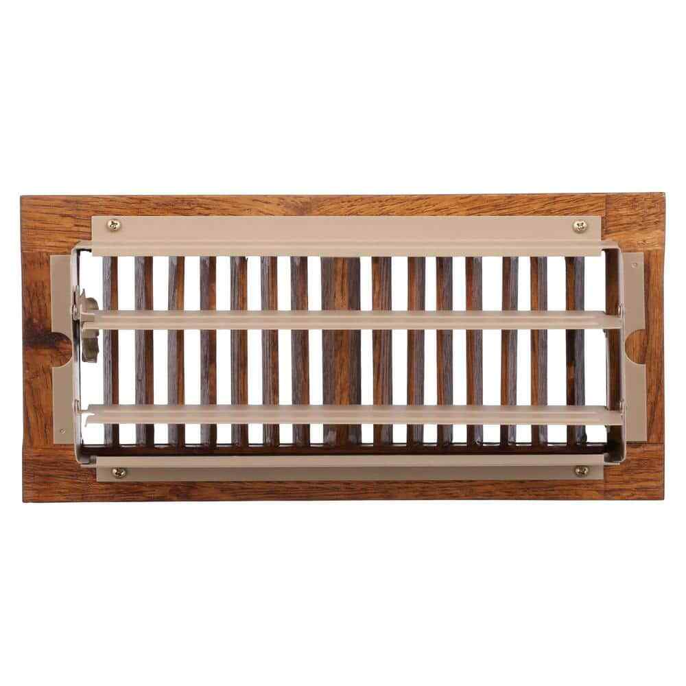4 in. x 10 in. Oak Floor Diffuser – Hardwood Vent Cover, Durable Wood Air Regist gallery