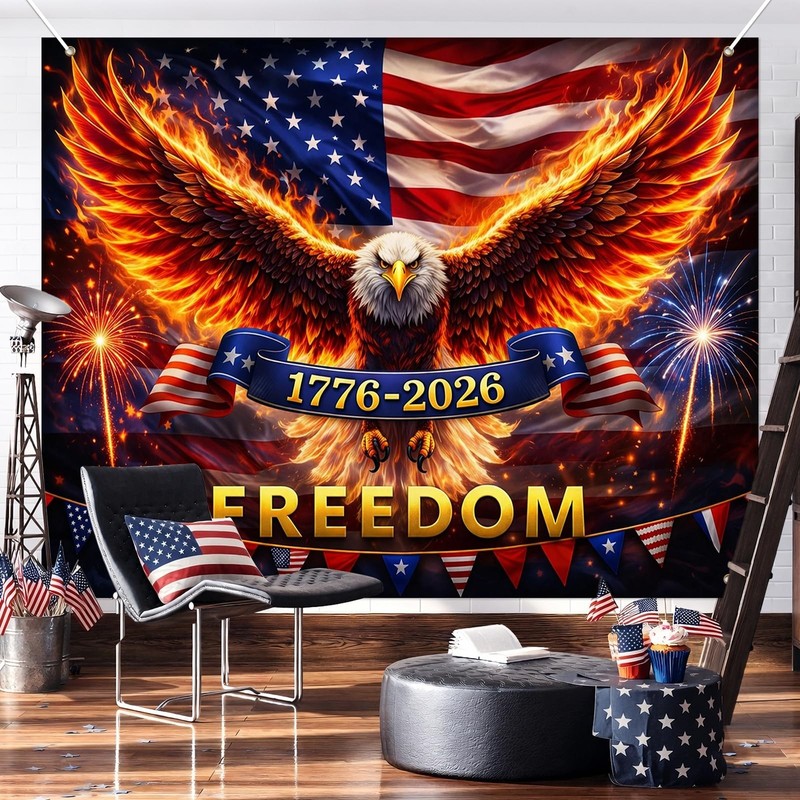Independence Day Decorations Backdrop 4th of July Party Banner Firework Freedom. gallery