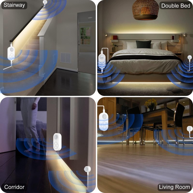 Dual Sensor Stair Light Strip, Double Motion Activated Sensor LED Strip Light... gallery