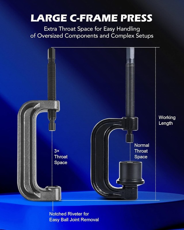 Ball Joint Press Kit, C Frame Press for Ball Joints, U Joints, Brake Anchor Pins gallery