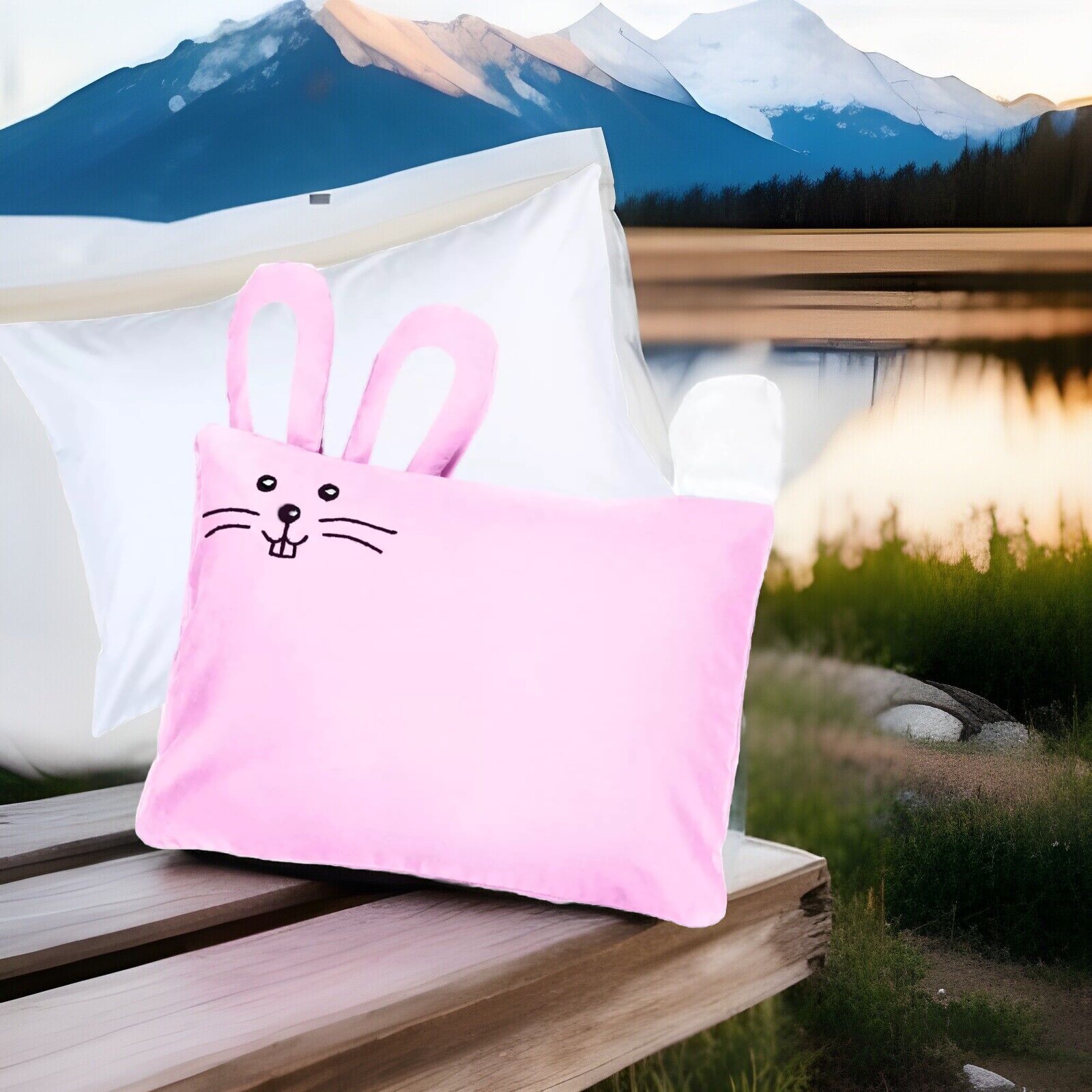 Kinder Fluff Toddler Pillow Down Alternative & Bunny Pillowcase Set gallery