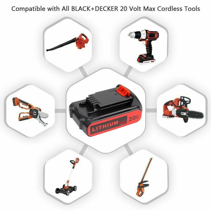 2 Pack Replacement for Black Decker 20V Lithium MAX Battery 20Volt Li-Ion gallery