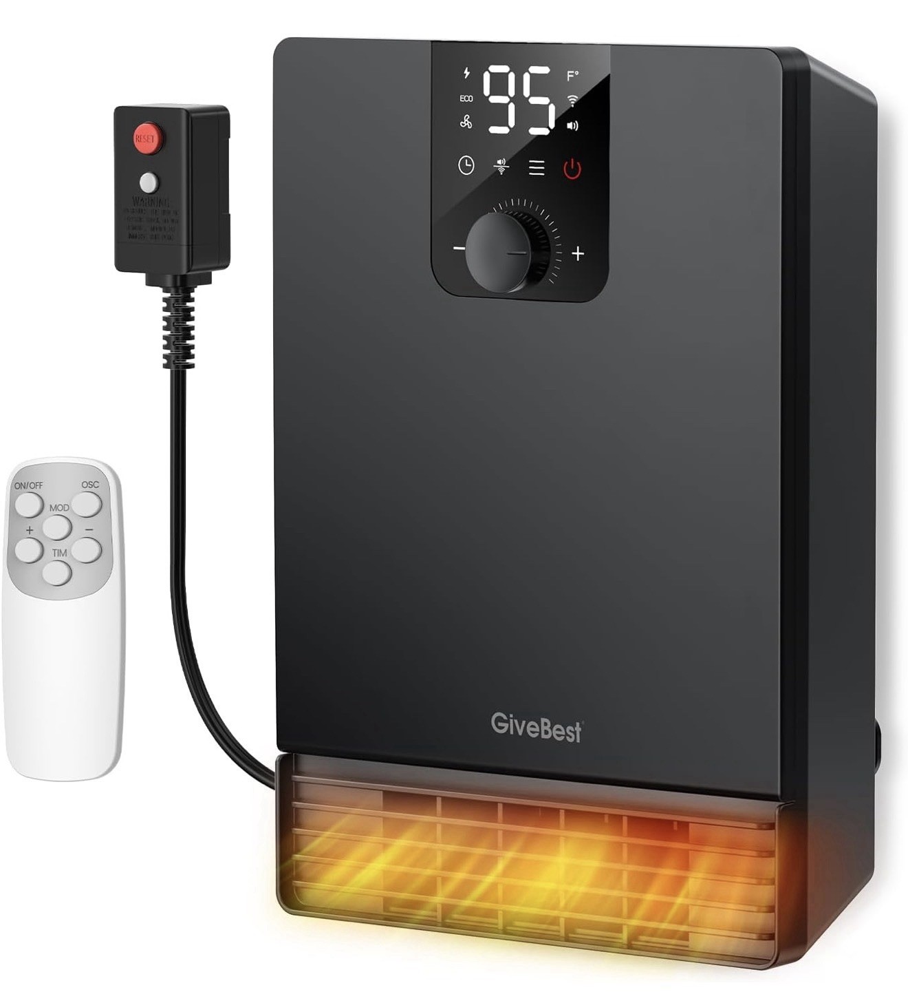 Smart Wall Heater 1500W Fast Heating w/Remote Control WiFi Enabled (GiveBest) gallery