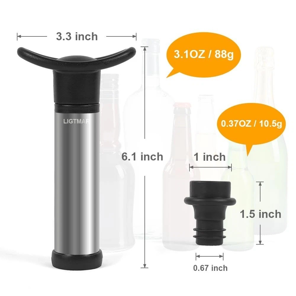 Wine Saver Pump with 6 Vacuum Wine Stoppers, Wine Bottle Preserver Keep Wine ... gallery