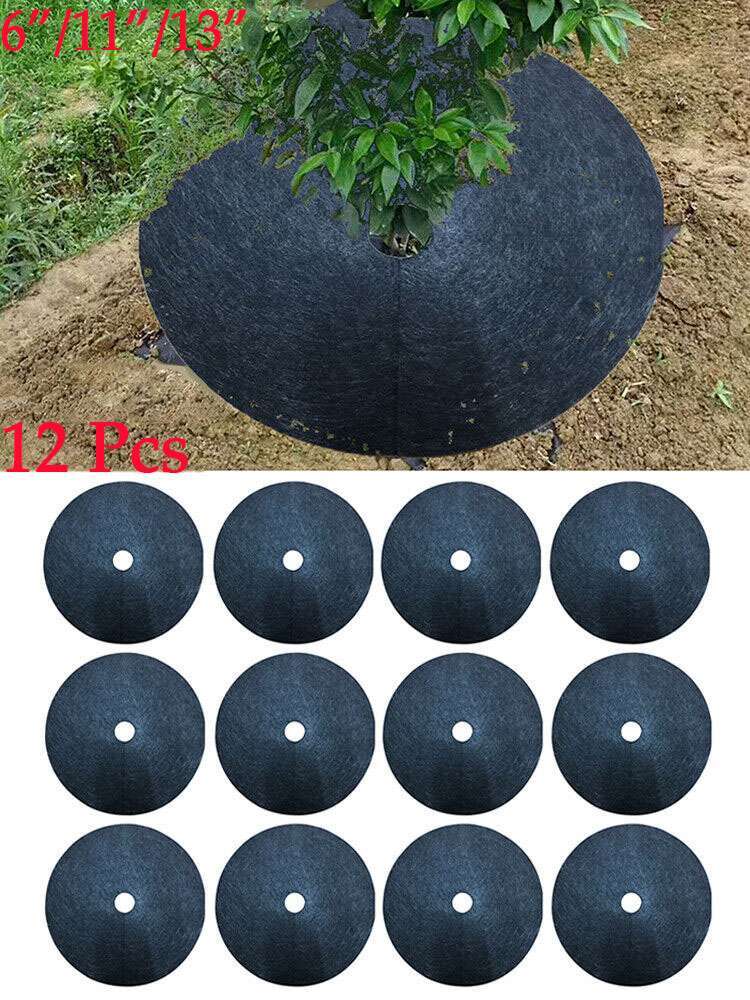 12Pcs Set Non-Woven Tree Mulch Ring Round Weed Barrier Tree Protection Weed Mats gallery