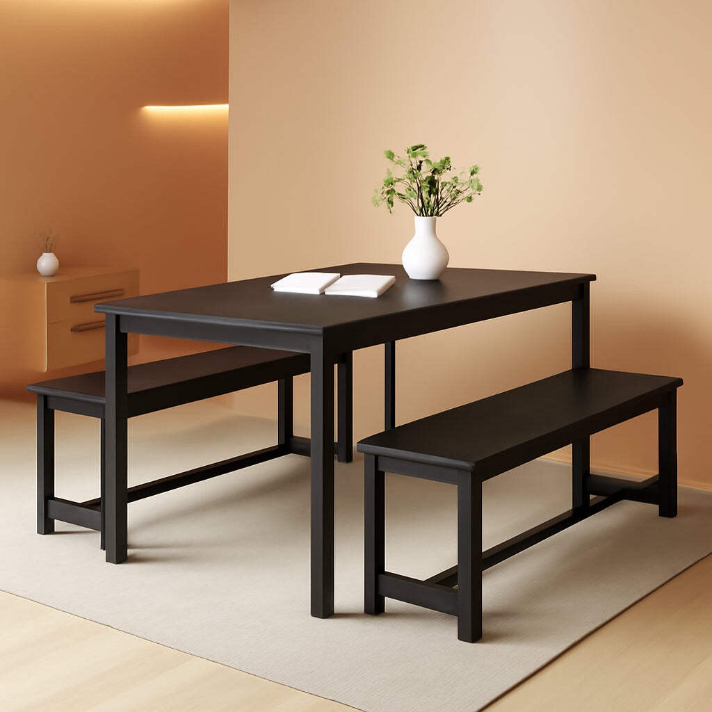 Rectangular Dining Table And Chairs Set Four Modern Wood gallery