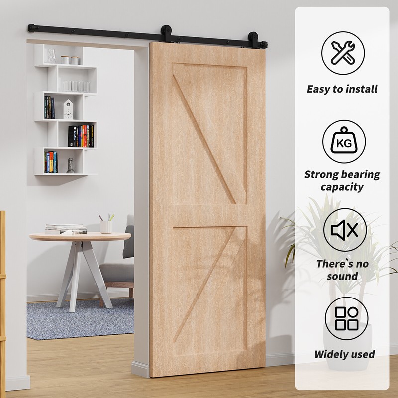 4FT-20FT Sliding Barn Door Hardware Closet Track Kit Single/Double/Bypass Doors gallery