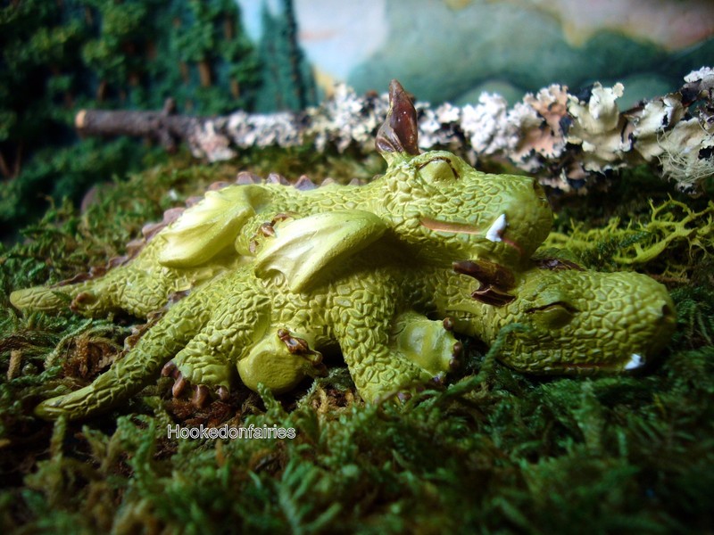 Miniature Dragon Cuddling Napping TO 4533 Fairy Garden Dragon gallery