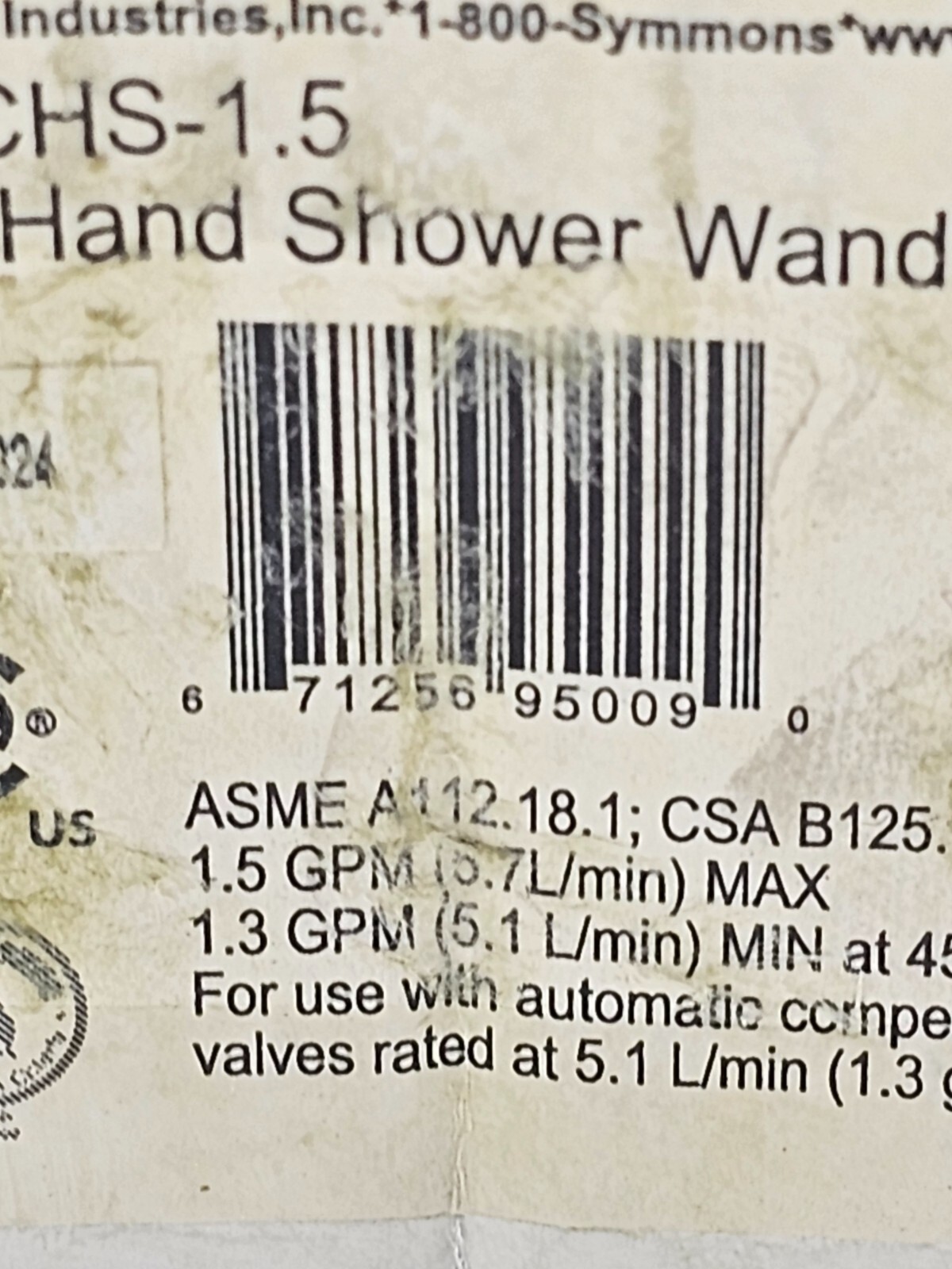 Symmons ADACHS-1.5 1-Mode ADA Compliant Hand Shower 1.5 GPM Chrome gallery