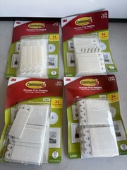 4 Pack Command Large Hanging Strips 100+ Pairs Total 16lbs Damage Free Adhesive