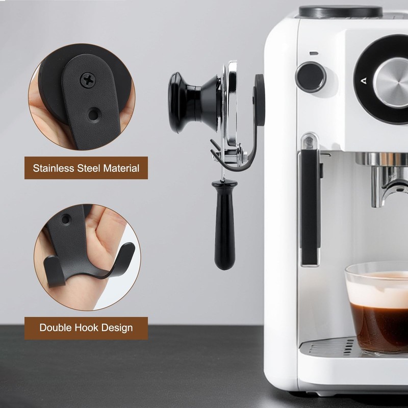 EEEKit 2PCS Magnetic Coffee Portafilter Tamper Holder, Stainless smal, Black gallery