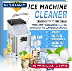 Ice Machine Cleaner Tablets Descaler 36 Pack, Countertop Ice Maker Cleaner Table