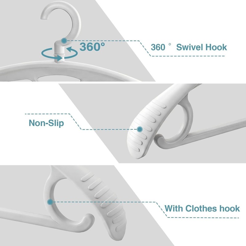 Plastic Clothes Hanger, Extra Thick Plastic Wide Shoulder Adult 360 Degrees R... gallery