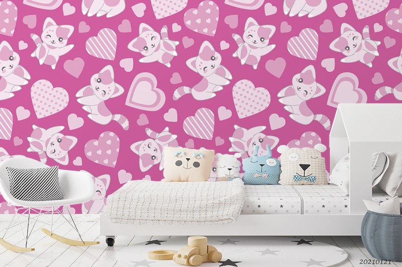 3D Cuts Dog Heart Pattern Self-adhesive Removeable Wallpaper Wall Mural gallery