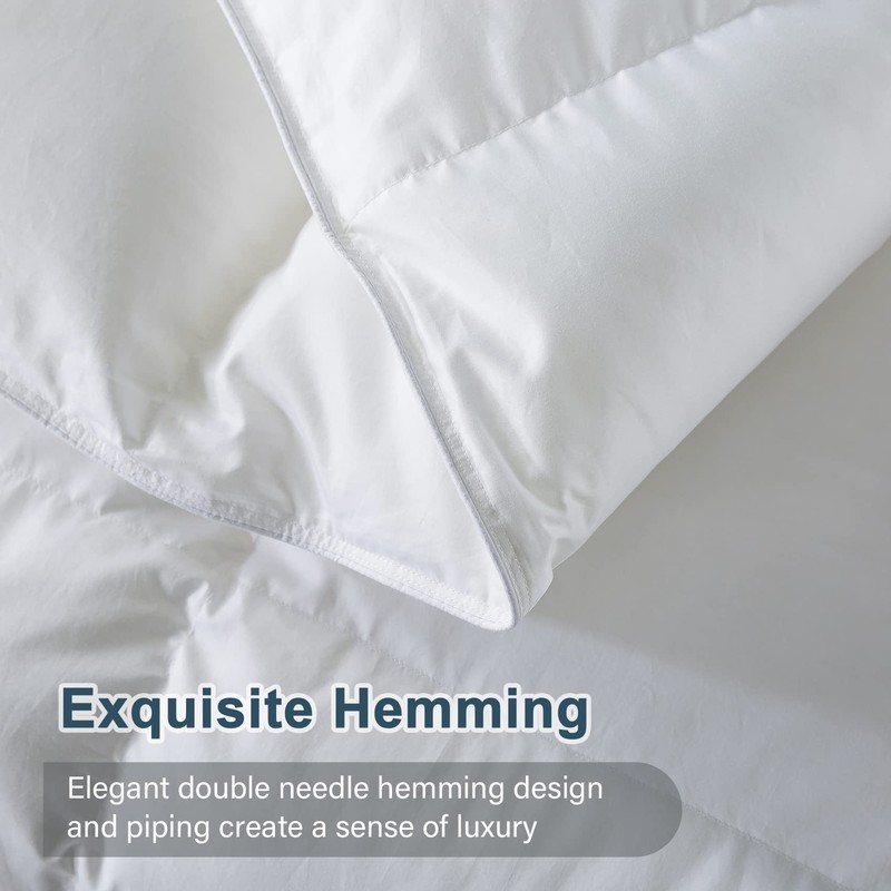 WhatsBedding White King Size Feather Comforter,Filled with Feather and Down, ... gallery