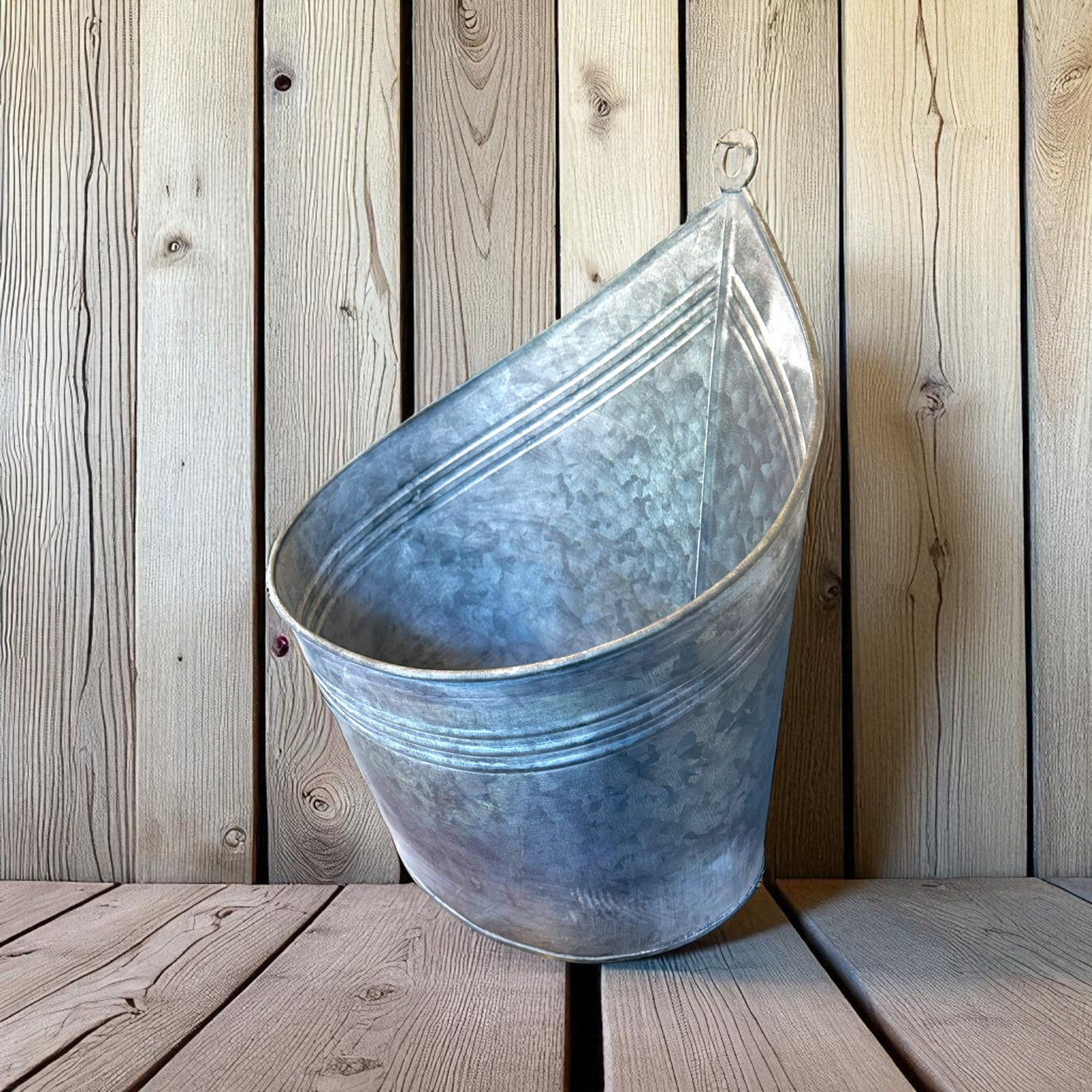 Galvanized Metal Hanging Wall Pocket Planter Dried Floral Holder Farmhouse Decor gallery