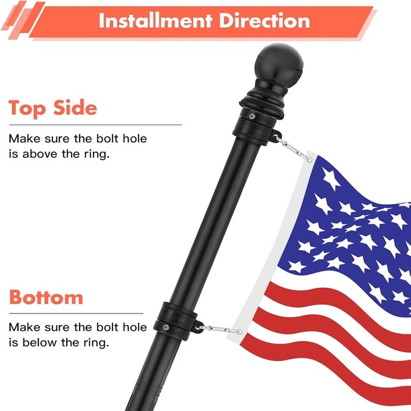 4 Pack Flag Pole Rings,360° Rotating anti Wrap Flag Mounting Ring,Spinning Flag gallery