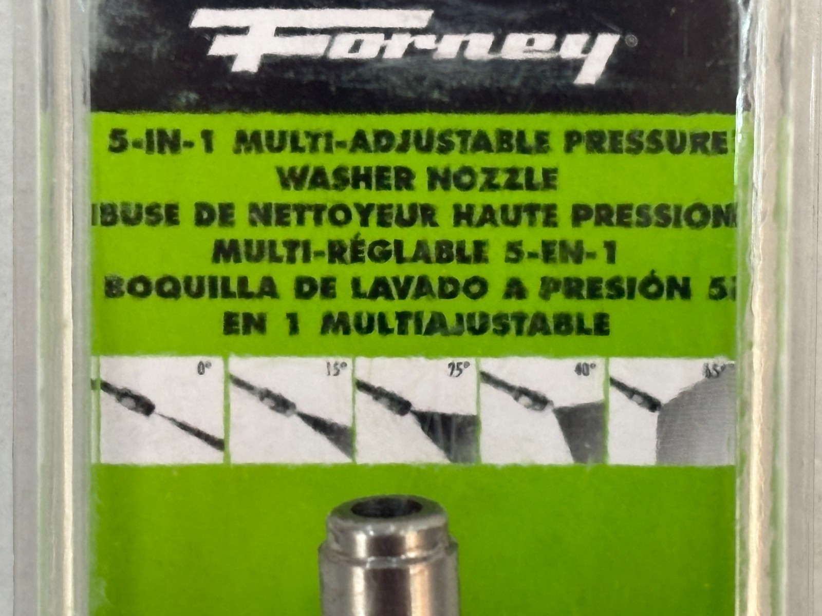 Forney 5-in-1 Multi-Adjustable Pressure Washer Nozzle 1/4" Quick Connector AX gallery