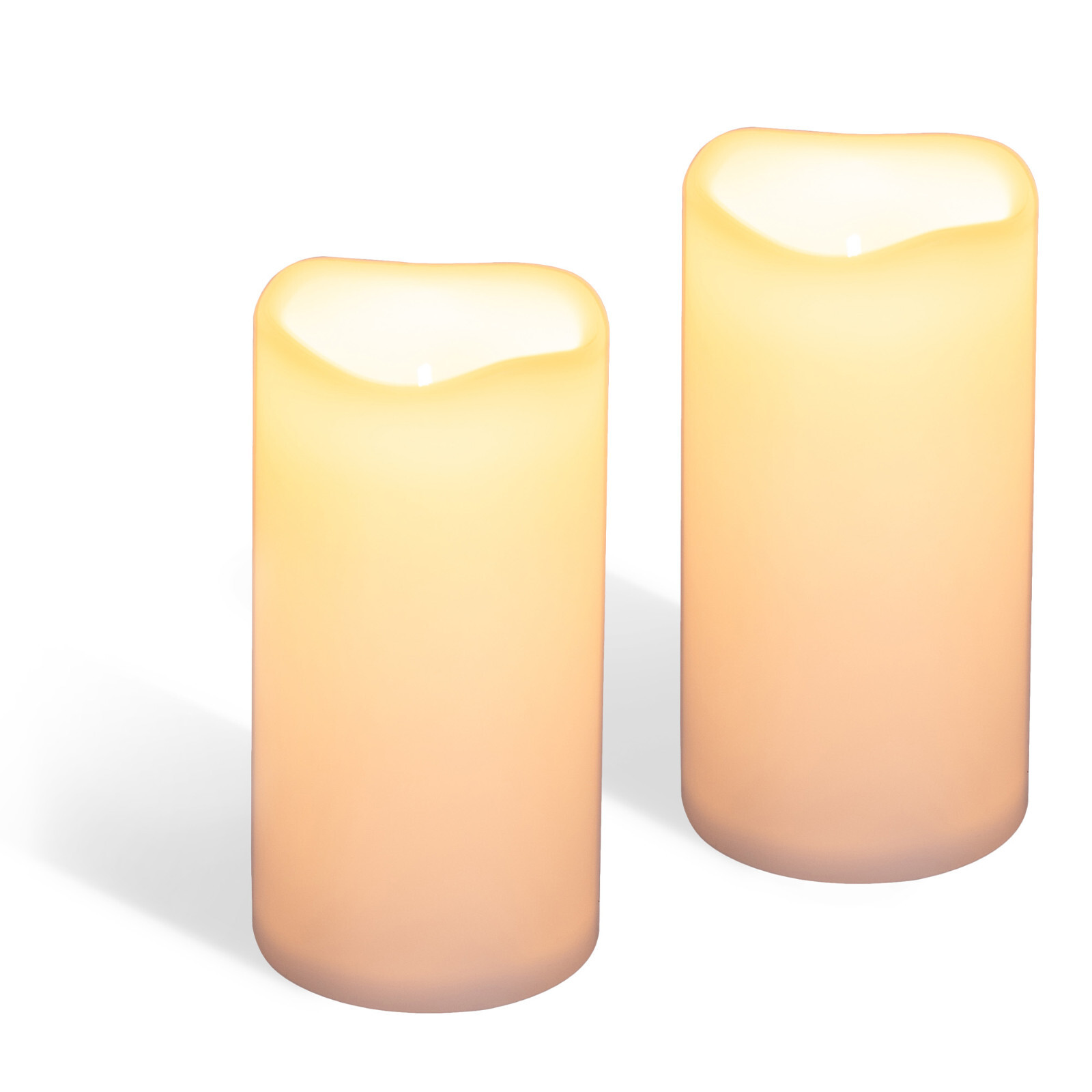 WYZworks 2pc Weatherproof Solar Rechargeable LED Flameless Flickering Candles gallery