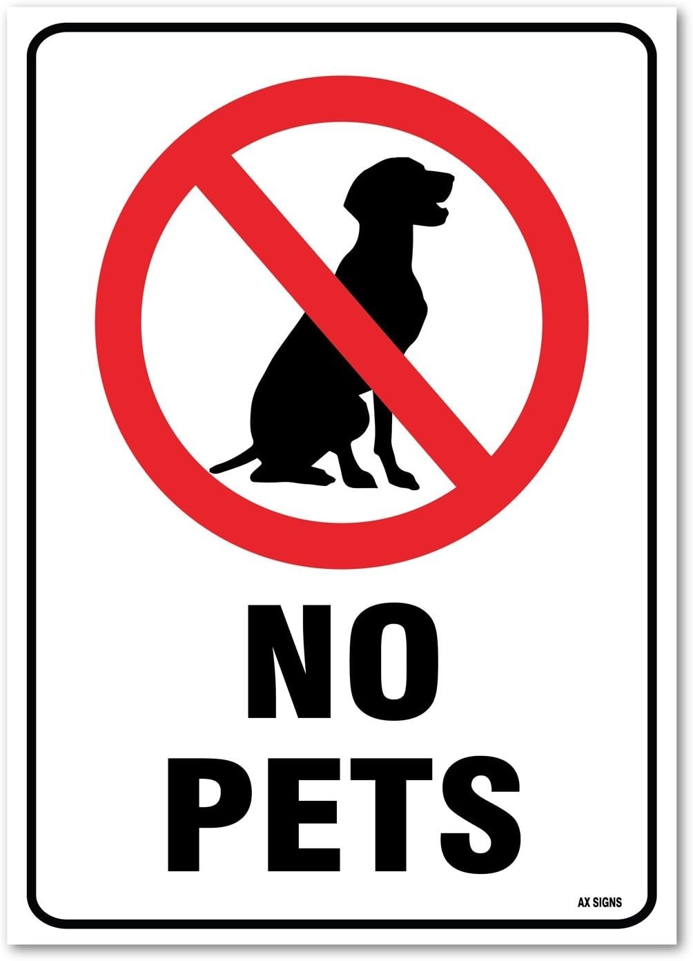 (2 Pack) No Pets Allowed, Sticker Sign, 10x14 Inches gallery
