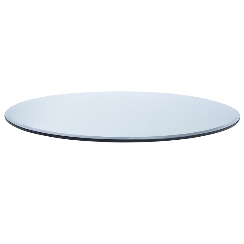 54" Round Clear Tempered Glass Table Top 1/2" Thick Flat Polished Edge gallery